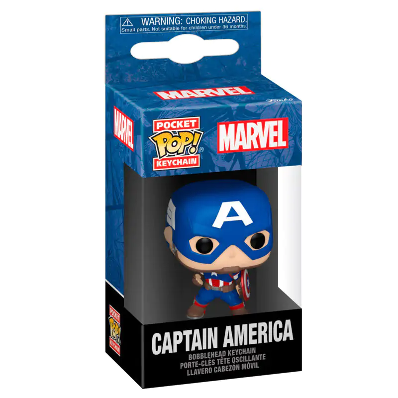 Breloc Pocket Funko POP Marvel Captain America Classics poza produsului