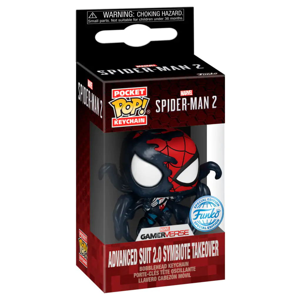 Breloc Pocket Funko POP Marvel Spider-Man 2 Advanced Suit 2.0 Symbiote Takeover poza produsului