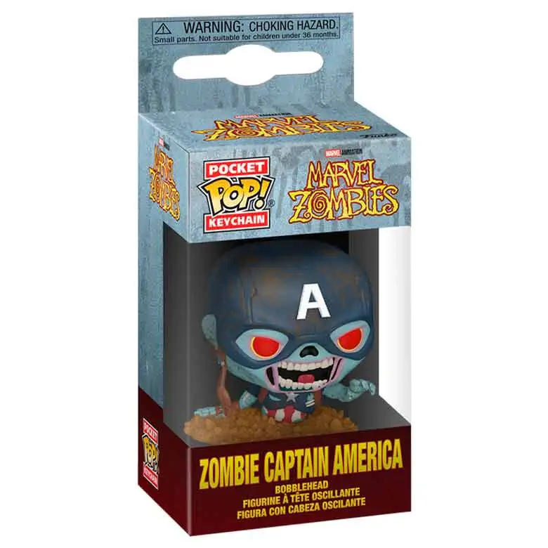 Breloc Pocket Funko POP Keychain Marvel Zombies Zombie Captain America poza produsului