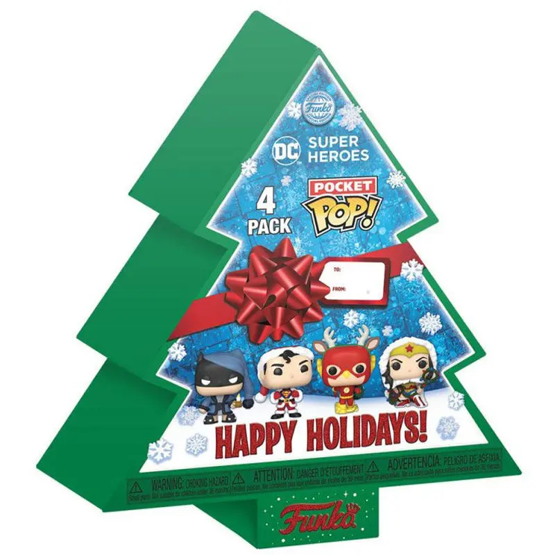 Set Pocket POP 4 figurine DC Comics Tree Holiday Exclusive poza produsului