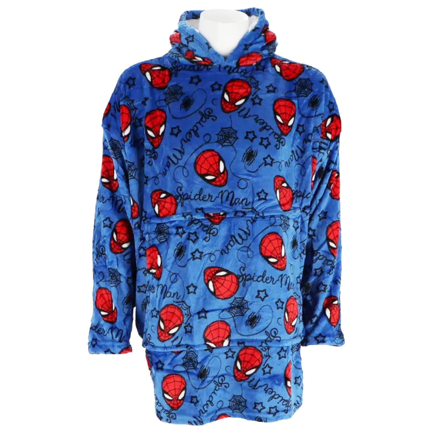 Spider-Man Blue Wearable Plush Fleece Patura Tip Poncho 7-14 Ani poza produsului
