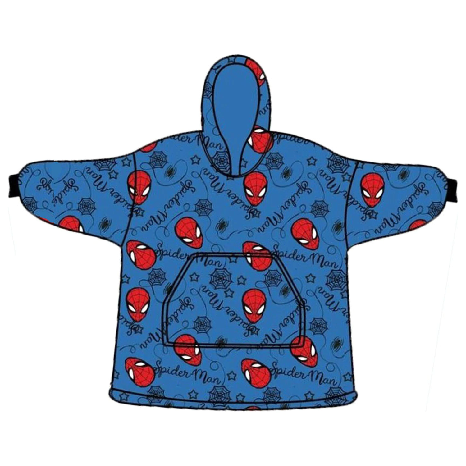 Spider-Man Blue Wearable Plush Fleece Patura Tip Poncho 7-14 Ani poza produsului