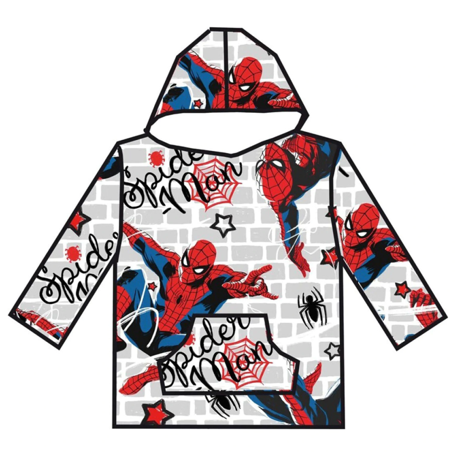 Spider-Man Brick Adult Wearable Plush Fleece Blanket Poncho poza produsului
