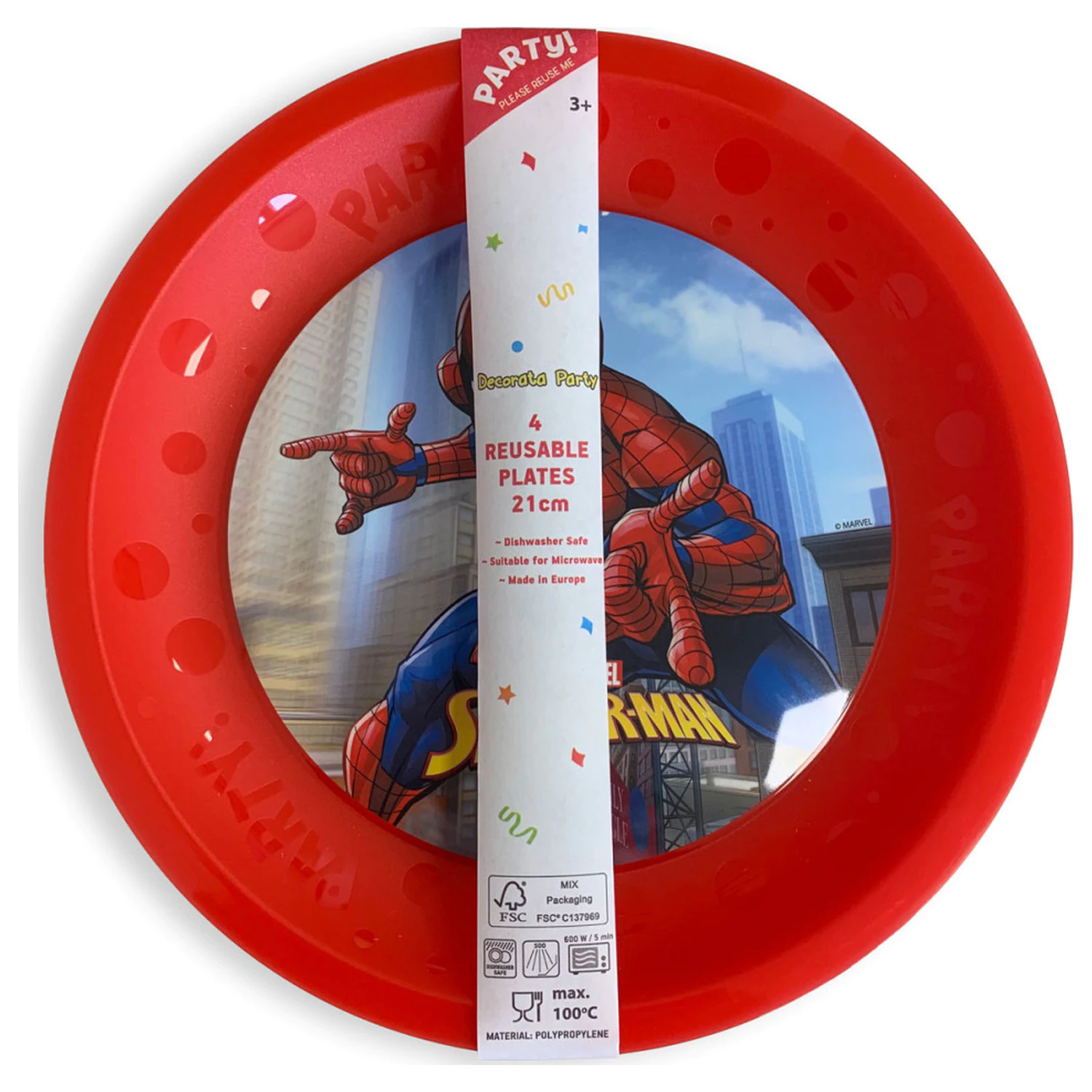 Spider-Man Crime Fighter micro premium plastic flat plate set de 4 piese 21 cm poza produsului