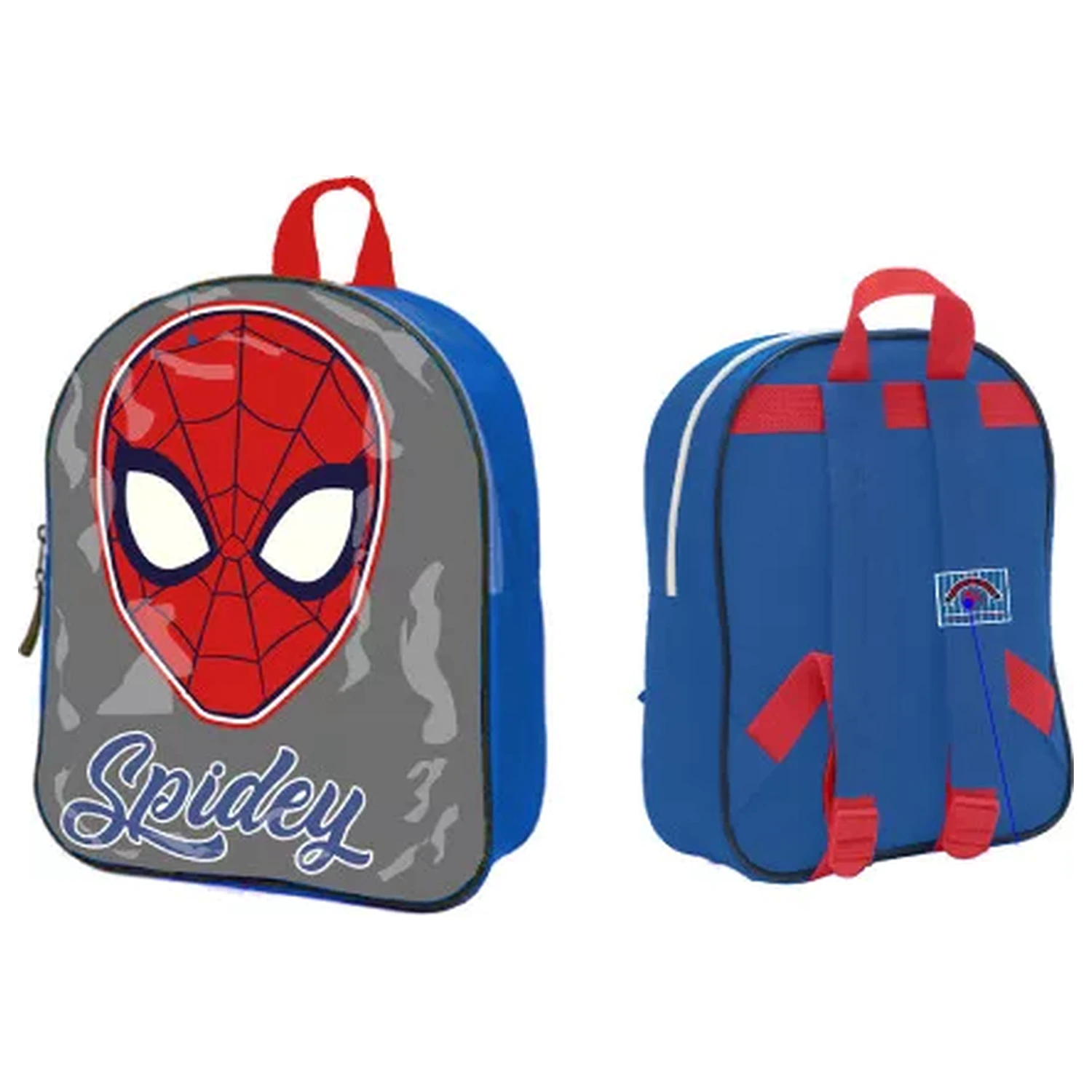 Rucsac Spider-Man Grey, Ghiozdan 30 cm poza produsului