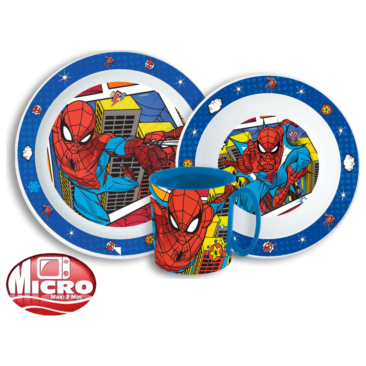 Set de vesela Spider-Man Grid, set micro plastic cu cana poza produsului