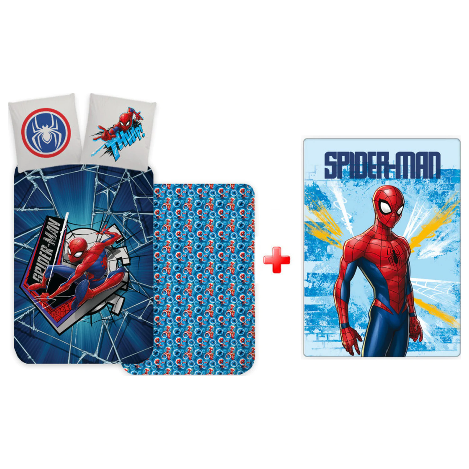Spider-Man Light Thwip Kids, Preschool Set Husa de pilota si patura fleece poza produsului
