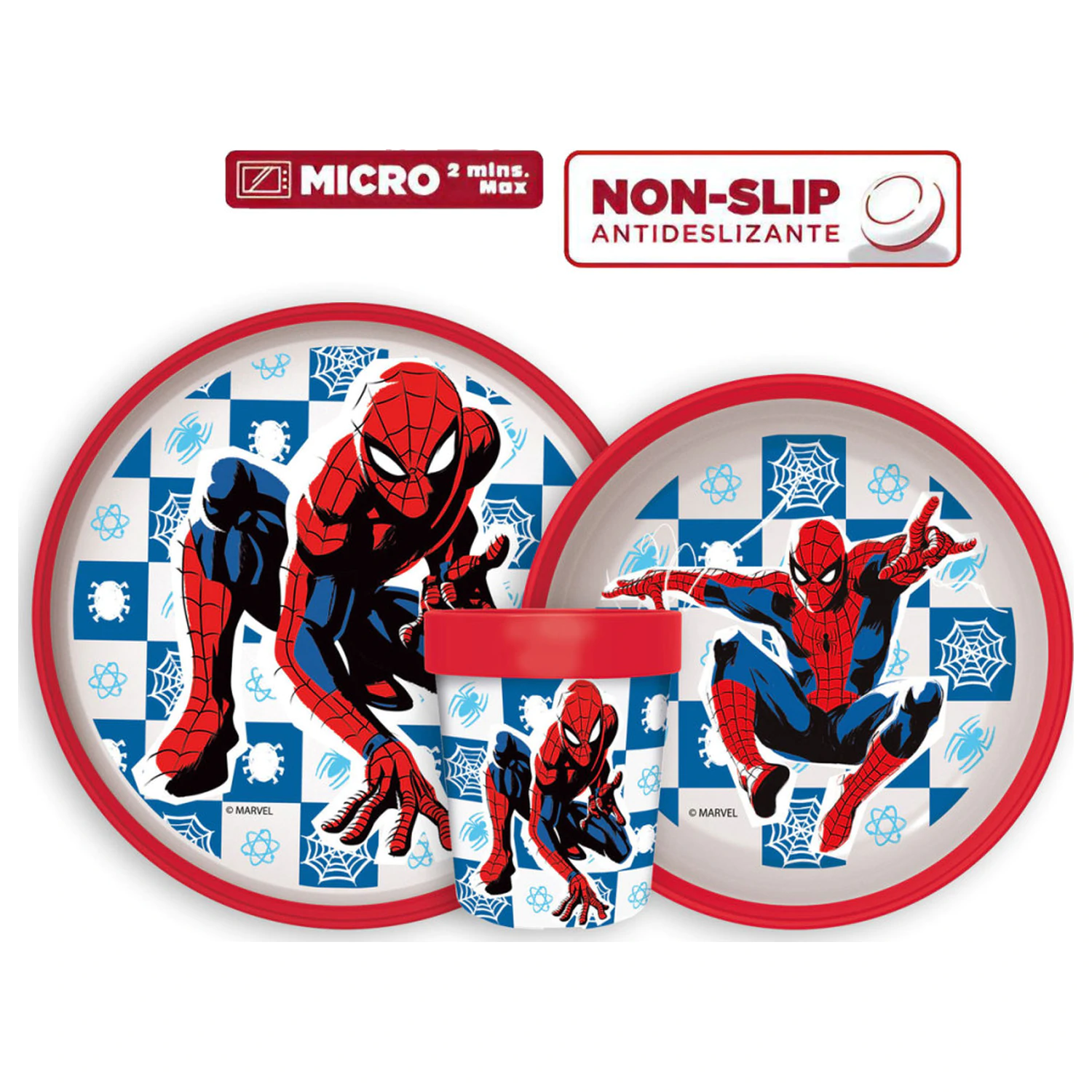 Set de vesela Spider-Man Midnight Flyer antiderapant, Set de Micro Plastic poza produsului