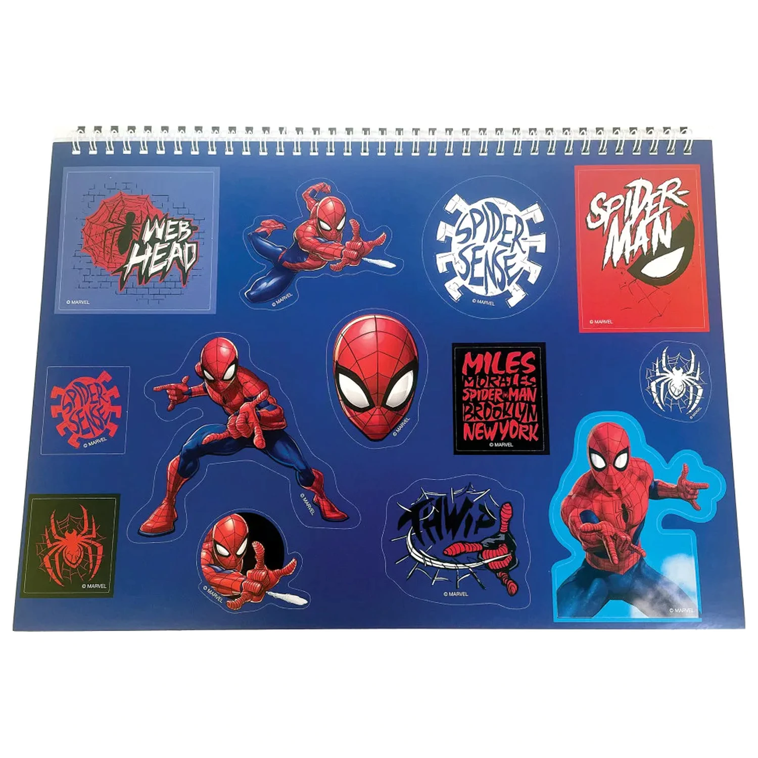 Spider-Man Miles Morales A4 bloc de schite spiralat 40 de foi cu autocolante poza produsului