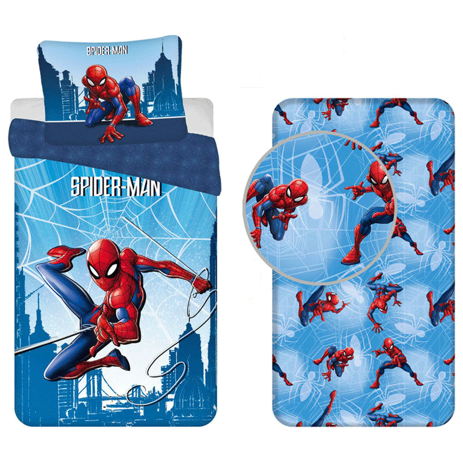 Spider-Man Skyline Husa de pilota si set de cearsafuri montate poza produsului