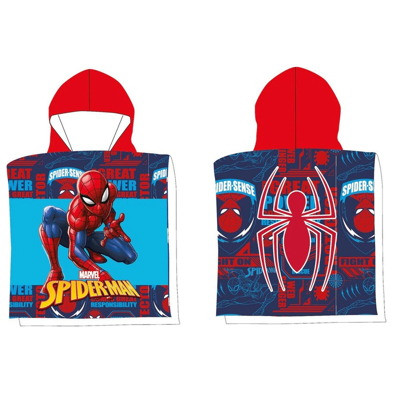 Spider-Man Spider-Sense Prosop de plaja Tip Poncho 50x100 cm poza produsului
