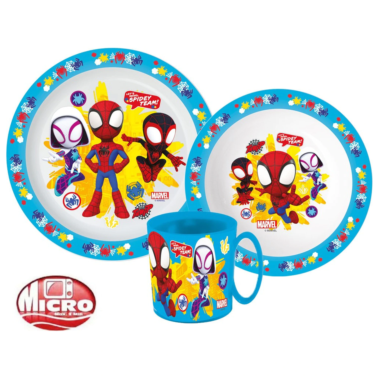 Spider-Man Spidey Set tacamuri, Set de plastic cu cana 350 ml poza produsului