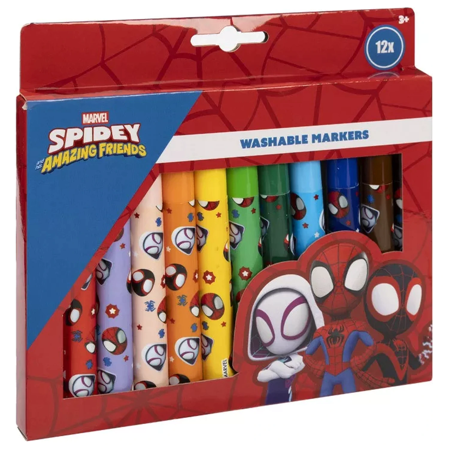Spider-Man Spidey Washable Fabric Felt Pens 12 bucăți poza produsului