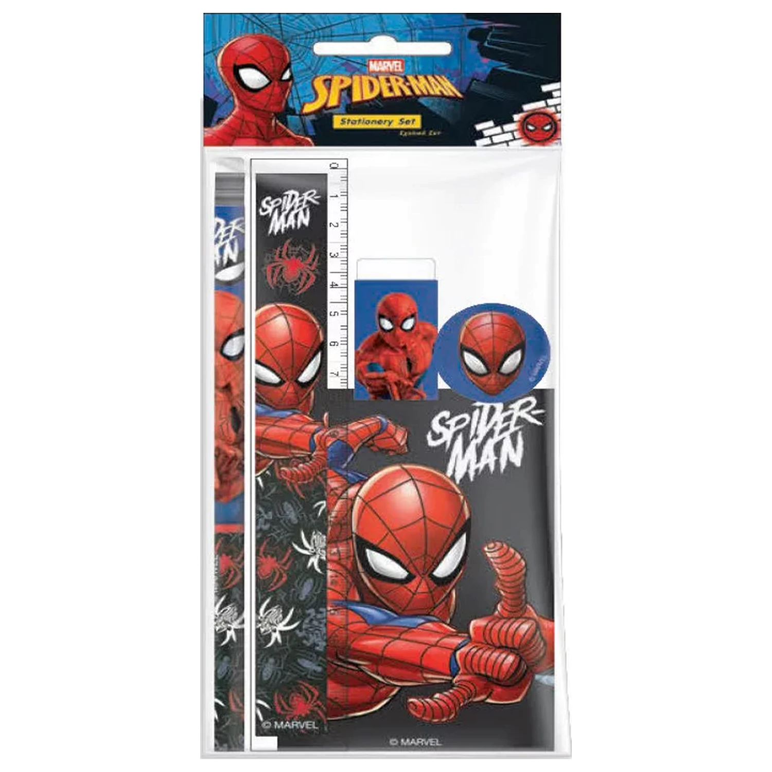 Spider-Man Web Head Set de papetarie 5 bucati poza produsului