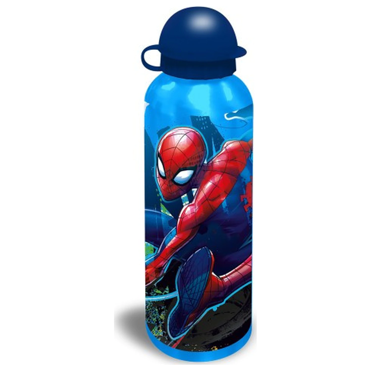 Spider-Man Web-Slinger Blue Aluminum sticla de apa cu dop cu gura de scurgere 500 ml poza produsului