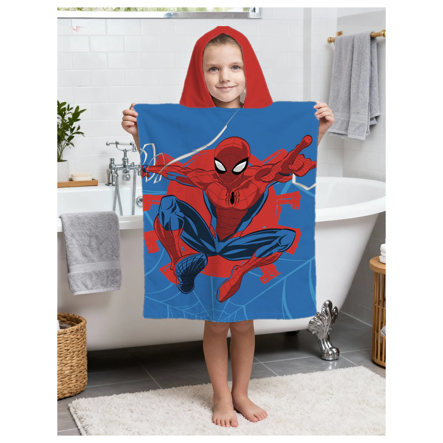 Spider-Man Webshot prosop de plaja poncho 50x115cm poza produsului