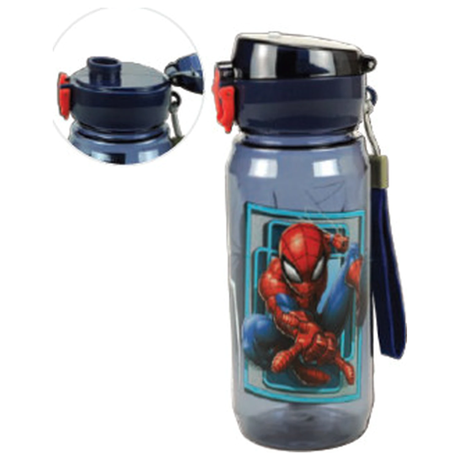 Spider-Man World sticla de apa din plastic cu agatatoare 600 ml poza produsului
