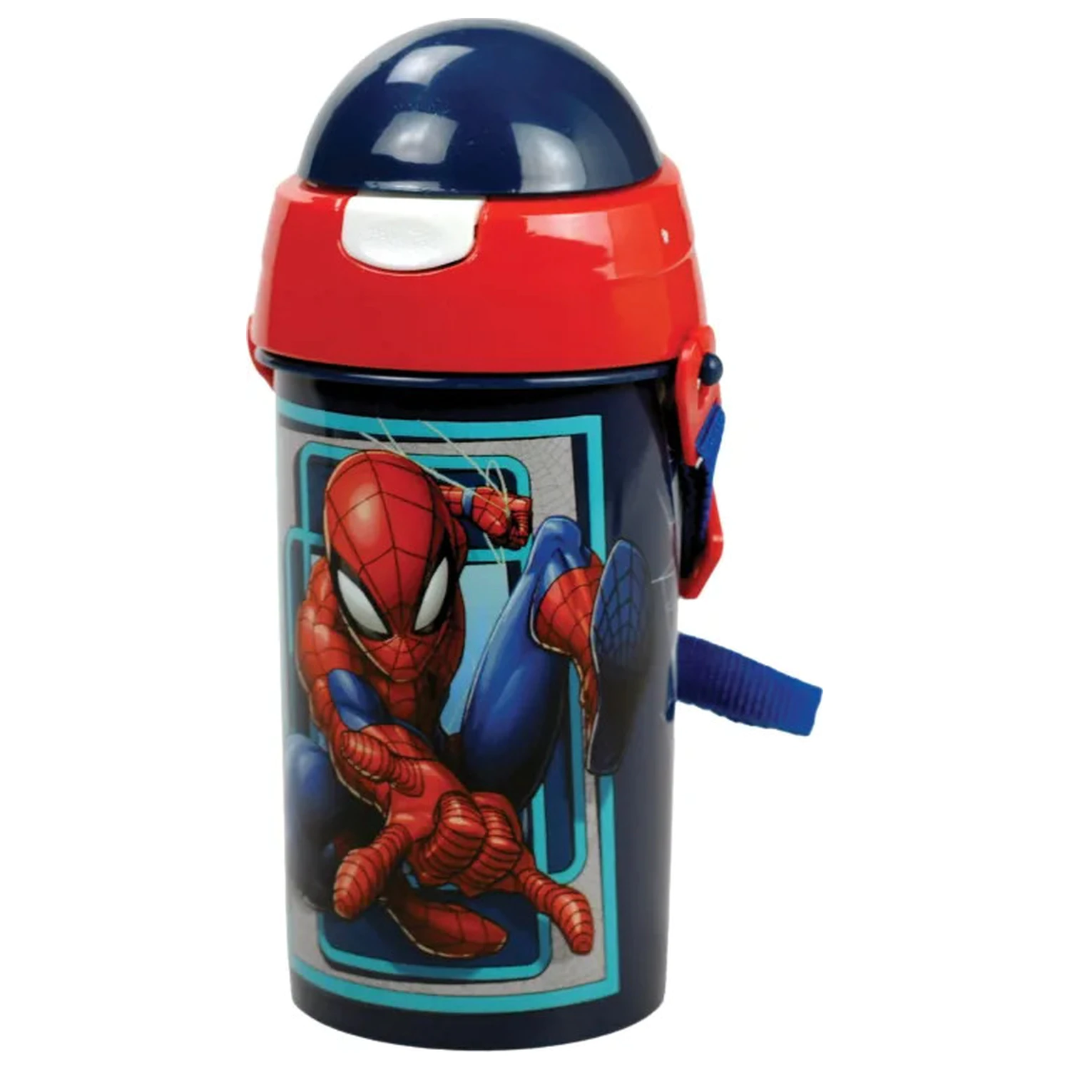 Spider-Man World plastic sticla cu pai si agatatoare 500 ml poza produsului