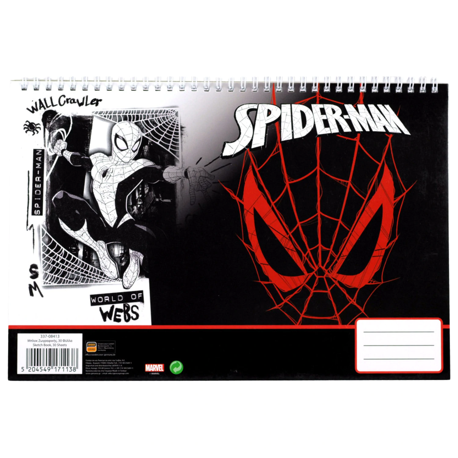 Spider-Man World of Webs A/4 Spiral Sketchbook, 30 coli poza produsului