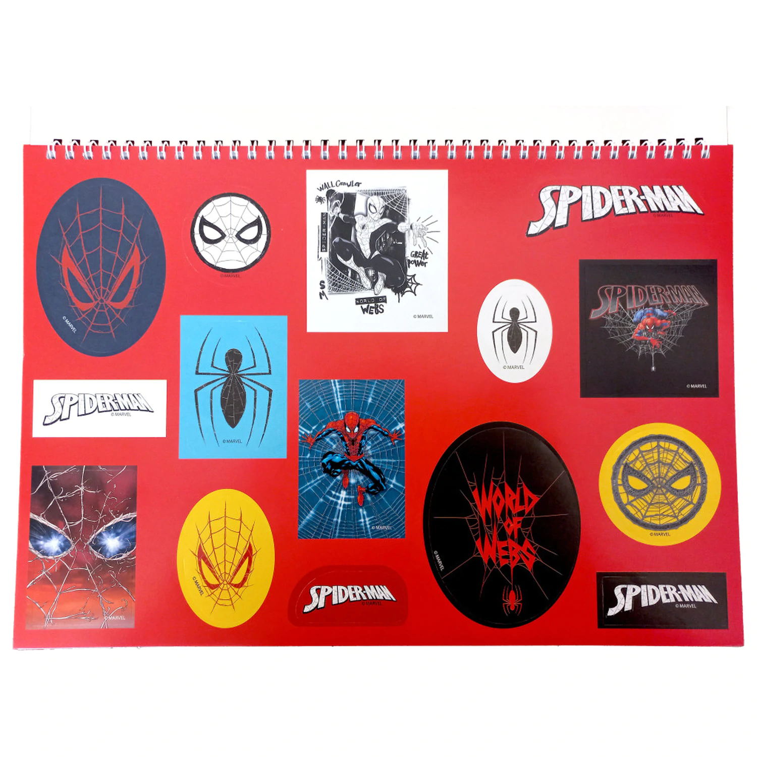 Spider-Man World of Webs A/4 Spiral Sketchbook cu 40 de Foi și Stickere poza produsului