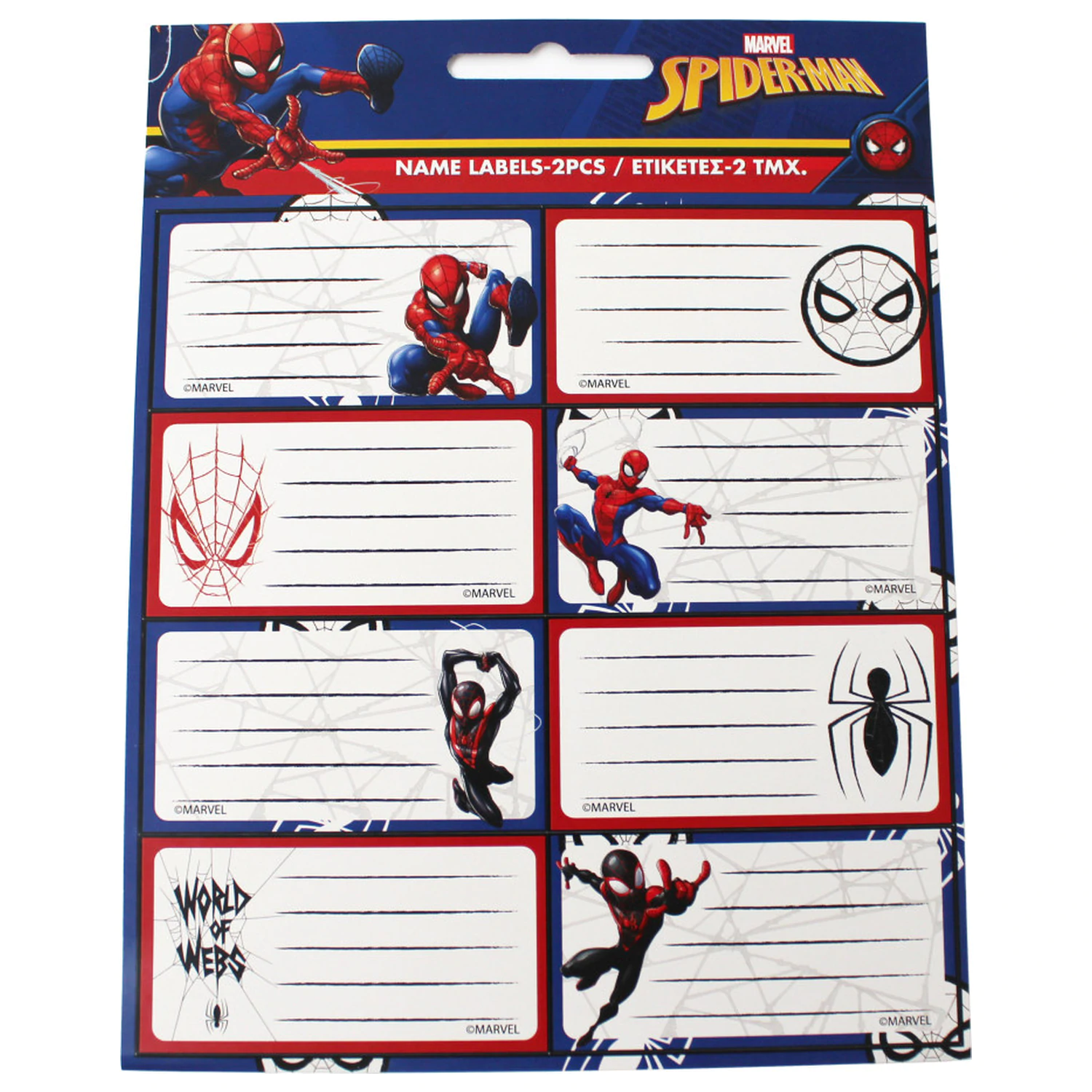 Spider-Man World of Webs eticheta pentru notebook 16 bucati poza produsului