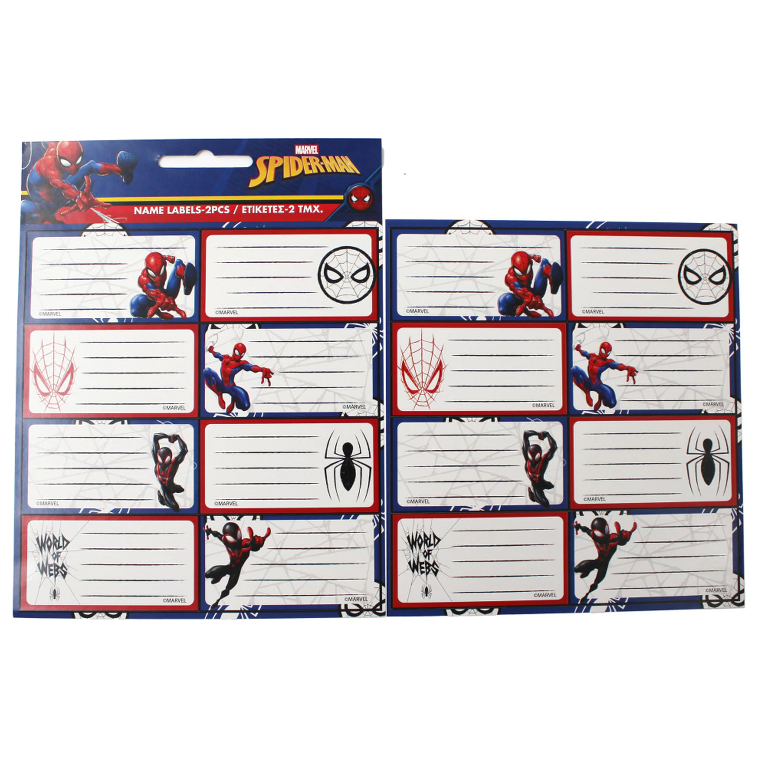 Spider-Man World of Webs eticheta pentru notebook 16 bucati poza produsului