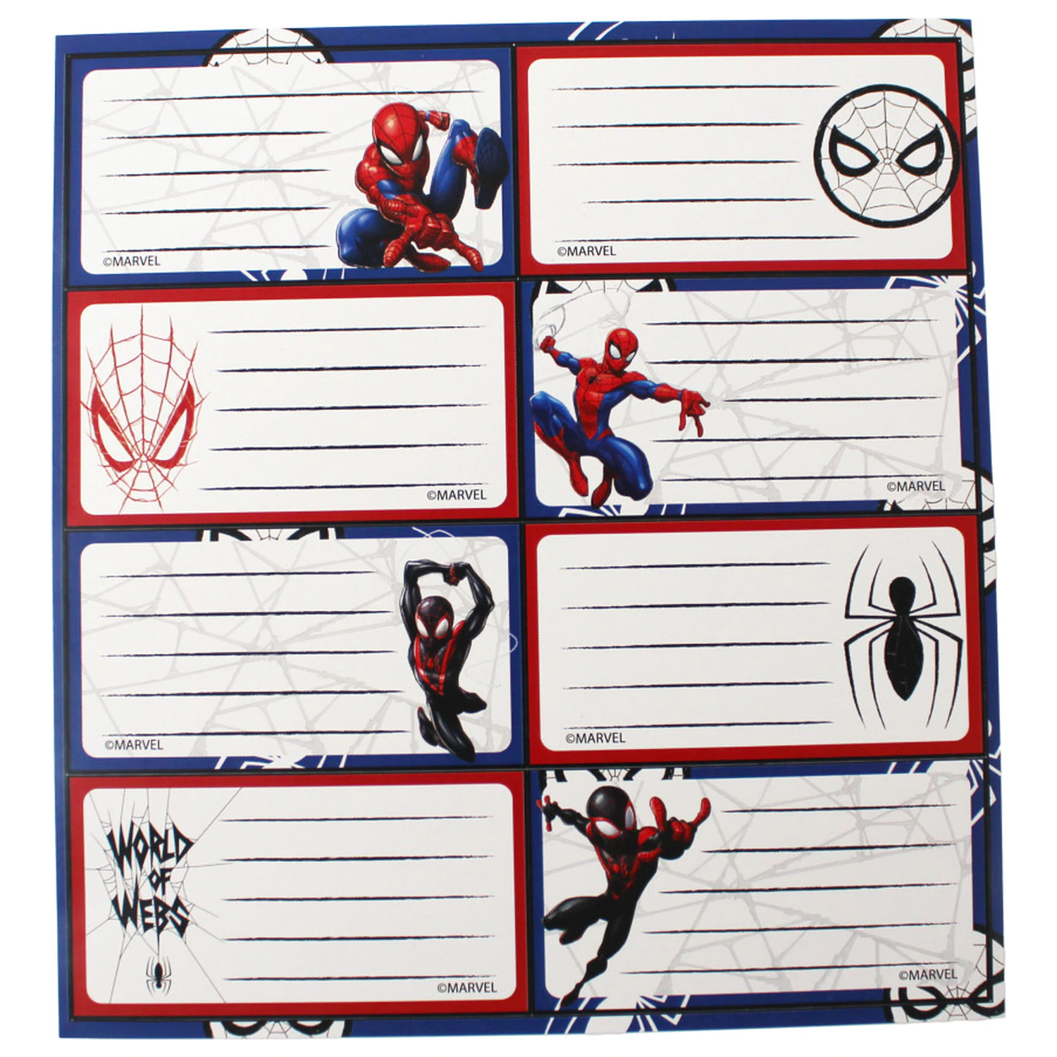 Spider-Man World of Webs eticheta pentru notebook 16 bucati poza produsului