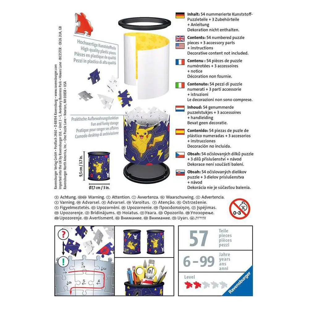 Pokémon 3D Puzzle Suport pentru creioane (54 piese) poza produsului