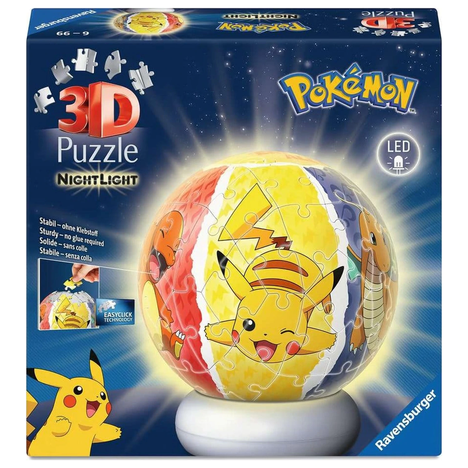 Pokémon 3D Jigsaw Puzzle Ball Nightlight (73 piese) poza produsului