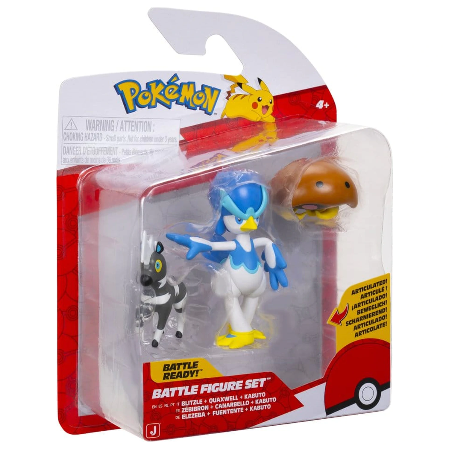 Pokémon Battle Figure set 3 piese Blitzle, Kabuto si Quaxwell poza produsului