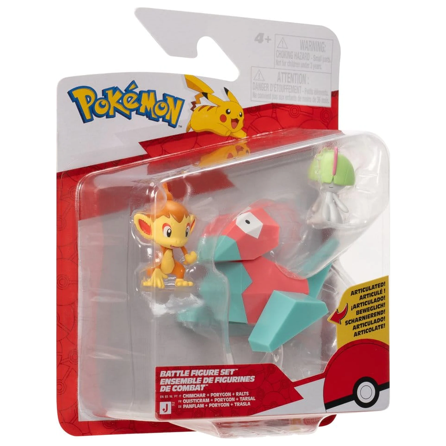 Pokémon Battle Figure Set Figurine de actiune Chimchar, Ralts & Porygon (pachet de 3 bucati) poza produsului
