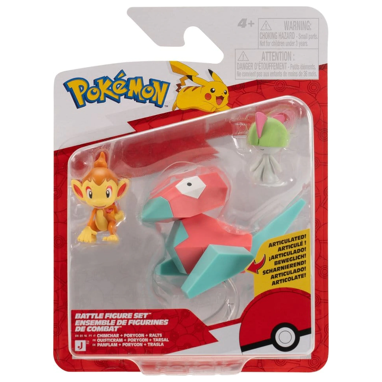 Pokémon Battle Figure Set Figurine de actiune Chimchar, Ralts & Porygon (pachet de 3 bucati) poza produsului