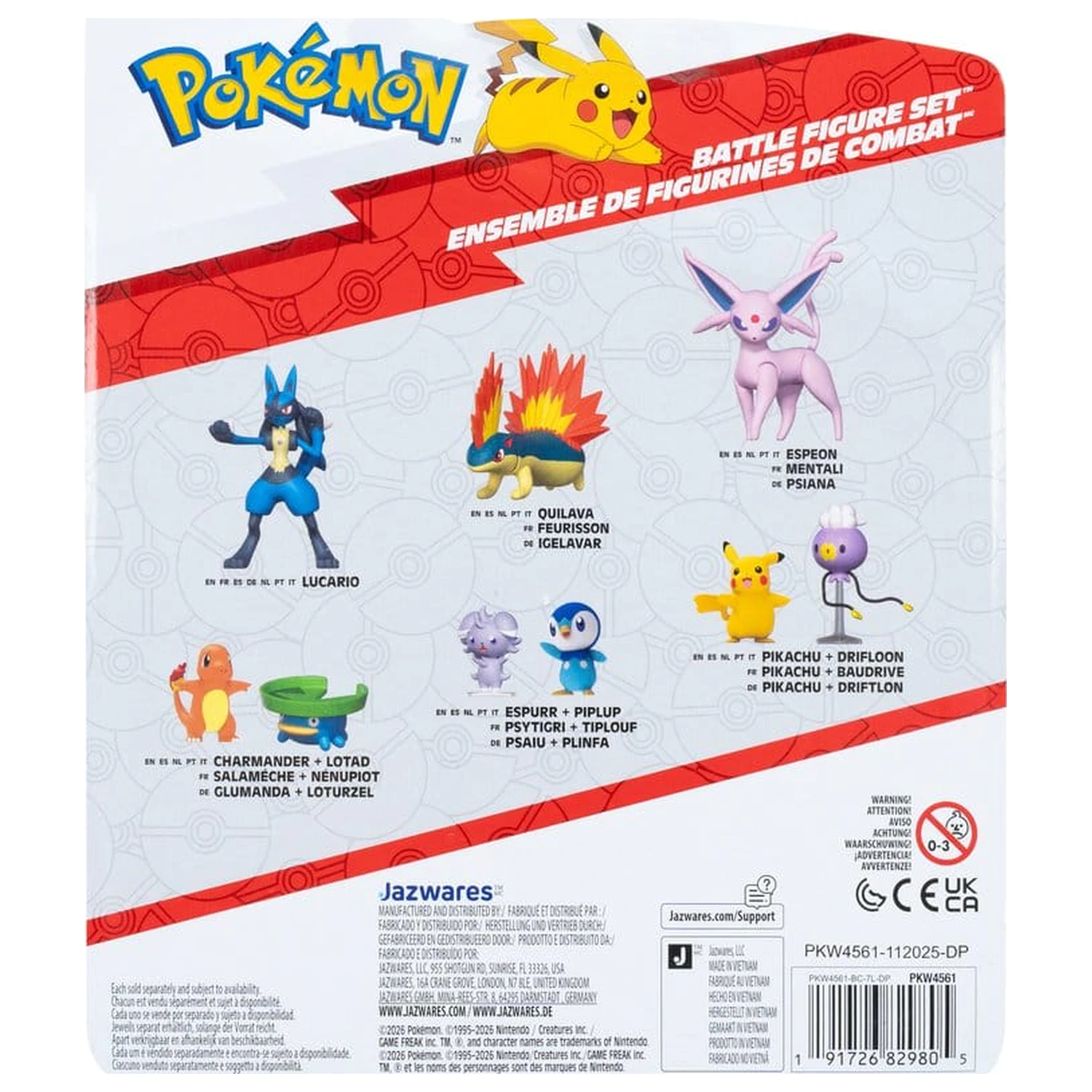 Pokémon Battle Figure Set Figurine de acțiune Pikachu, Deino si Ivysaur (3-piese) poza produsului