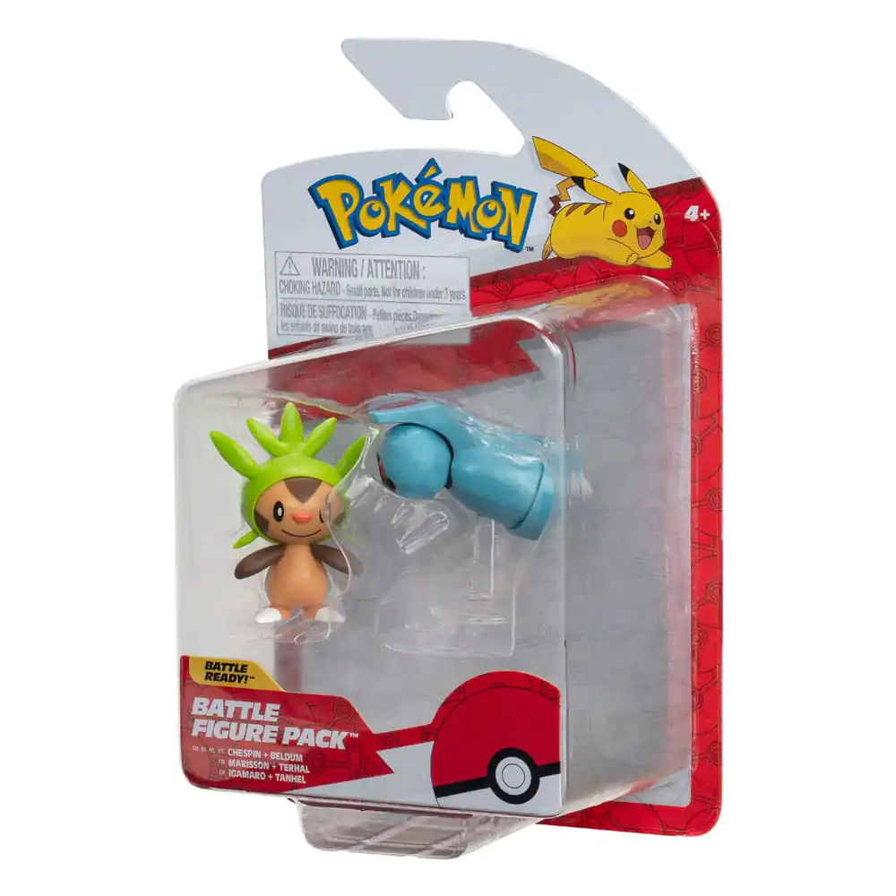 Pokémon Set Figurină de Luptă Primul Partener Set 2 figurine Chespin, Beldum 5 cm poza produsului