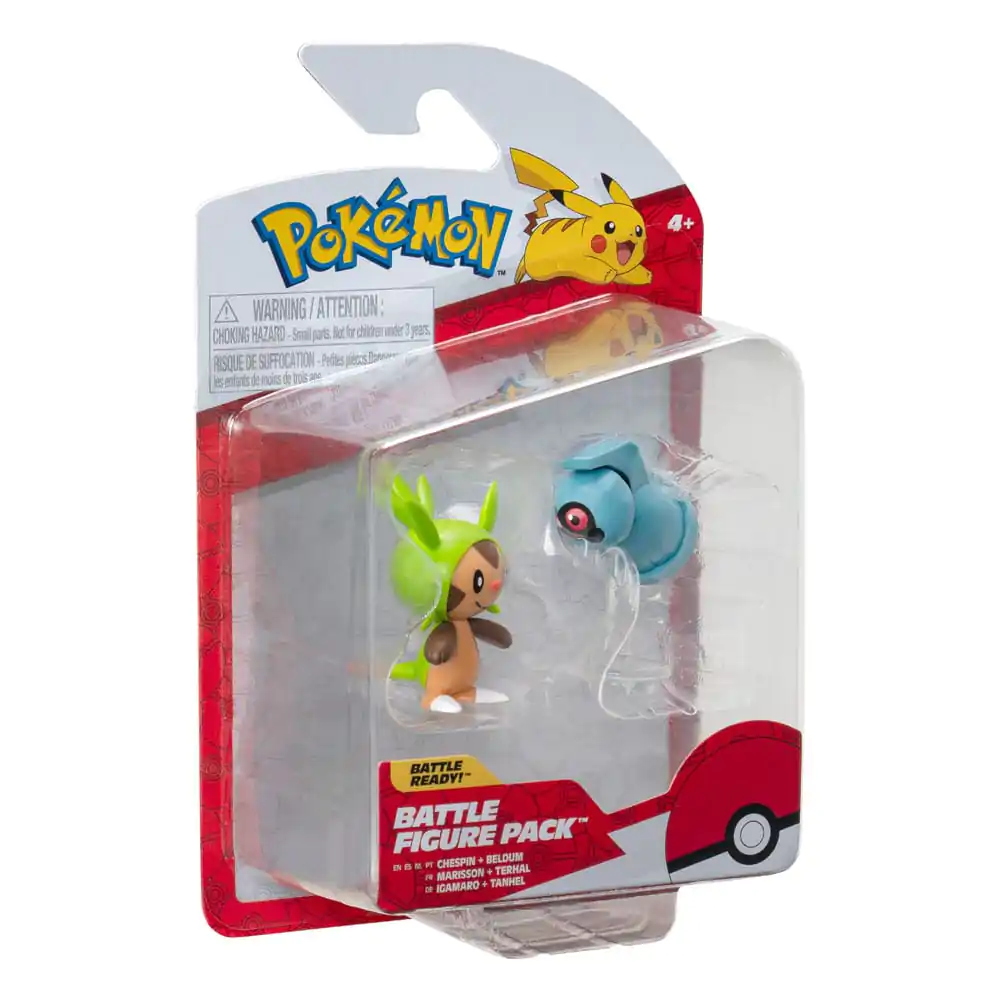 Pokémon Set Figurină de Luptă Primul Partener Set 2 figurine Chespin, Beldum 5 cm poza produsului