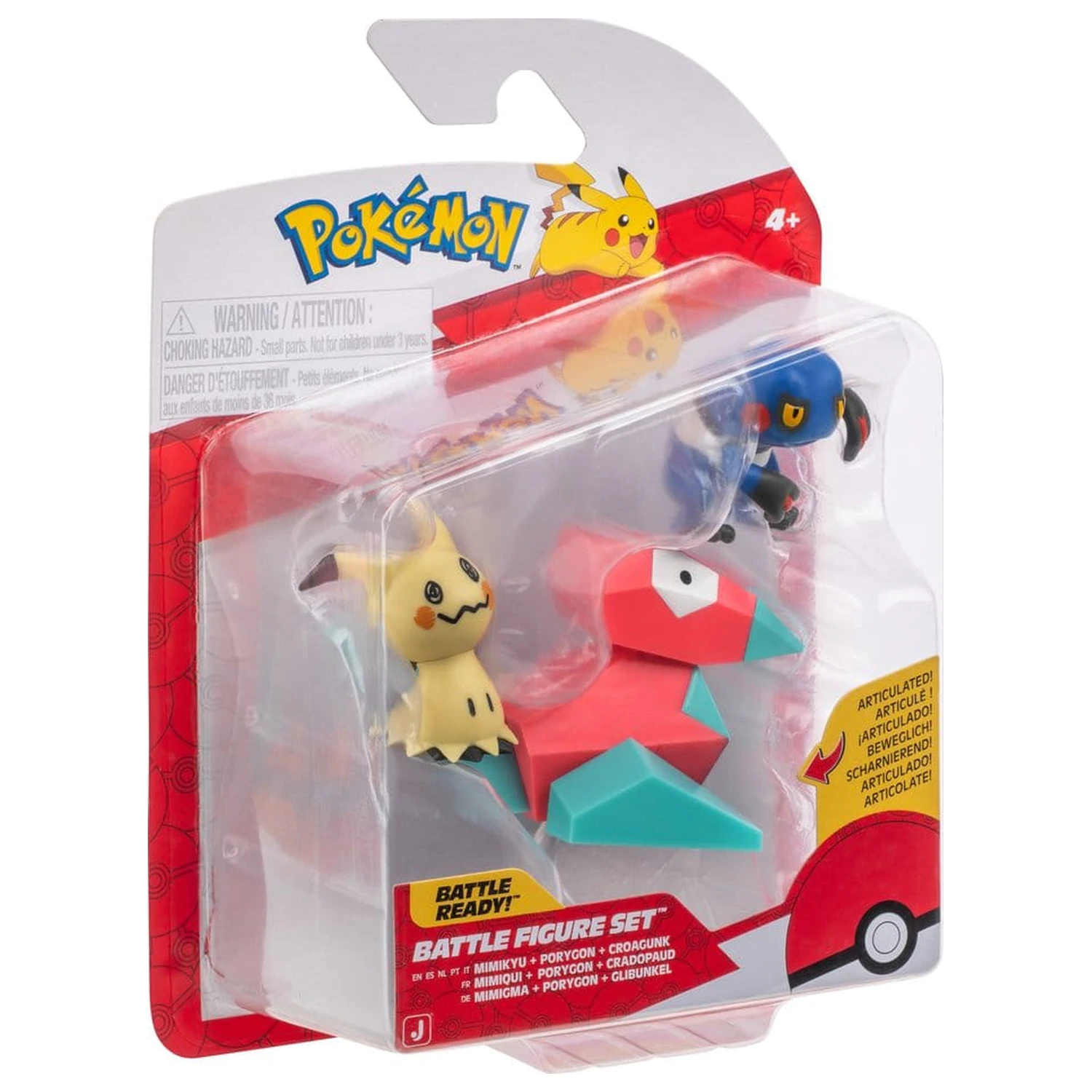 Pokémon Battle Figure 3-Pack Mimikyu, Porygon & Croagunk 3 figurine de lupta poza produsului