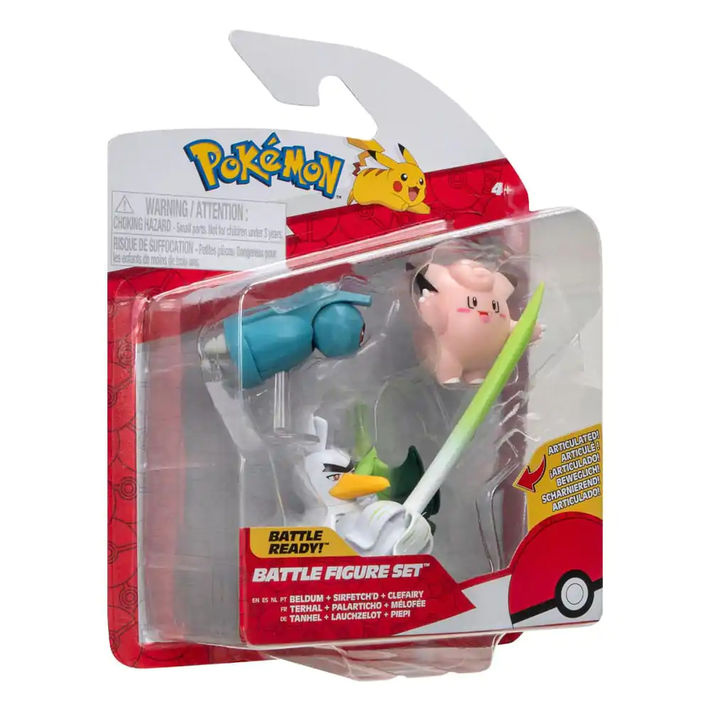 Pokémon Battle Figure Set 3-Pack Clefairy, Beldum, Sirfetch'd 5 cm poza produsului