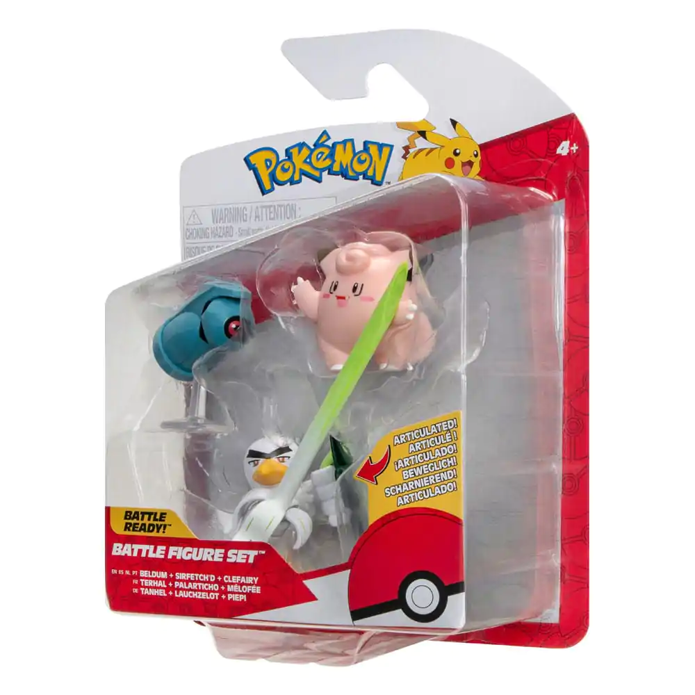 Pokémon Battle Figure Set 3-Pack Clefairy, Beldum, Sirfetch'd 5 cm poza produsului