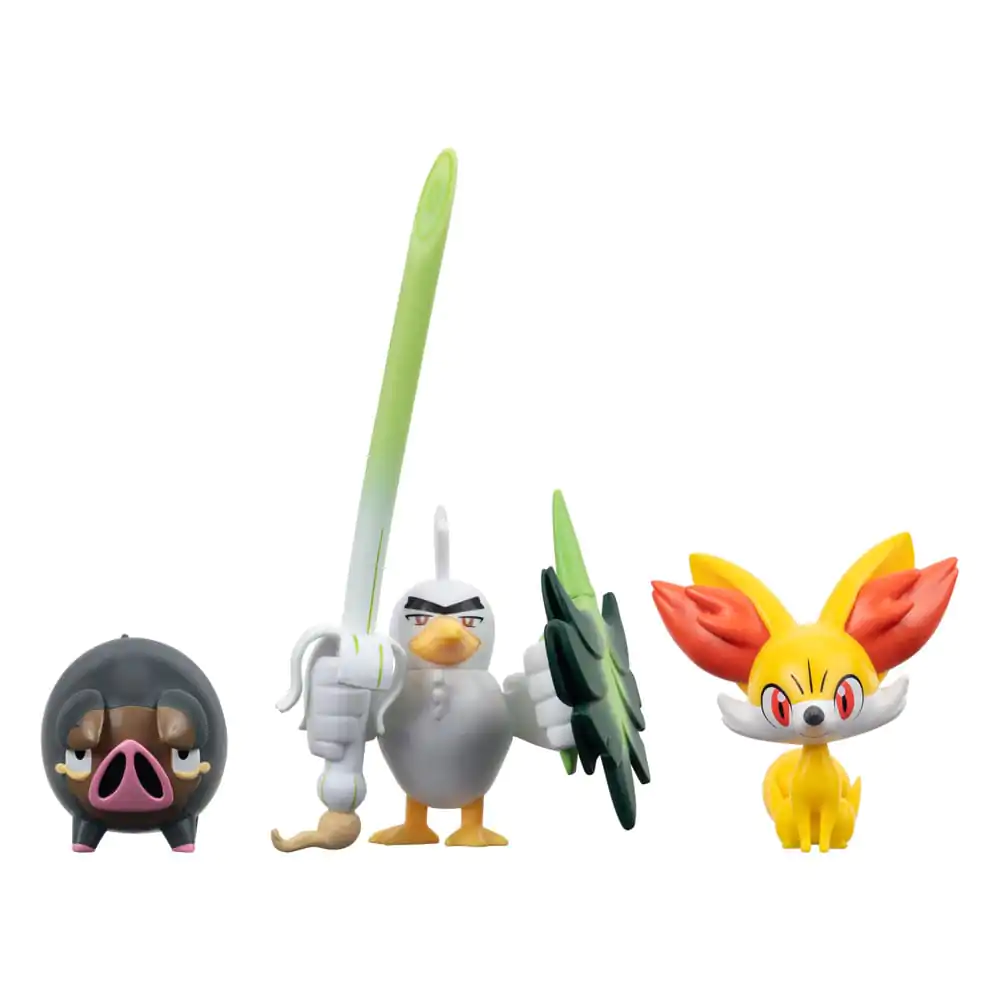 Set de figurine de lupta Pokémon Pachet 3 de Fennekin, Lechonk, Sirfetch'd 5 cm poza produsului