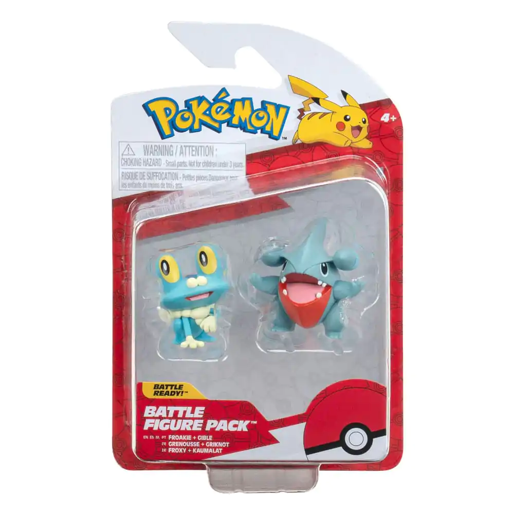 Set Figurine de Luptă Pokémon First Partner Pachet Figurine 2-Pack Gible, Froakie 5 cm poza produsului