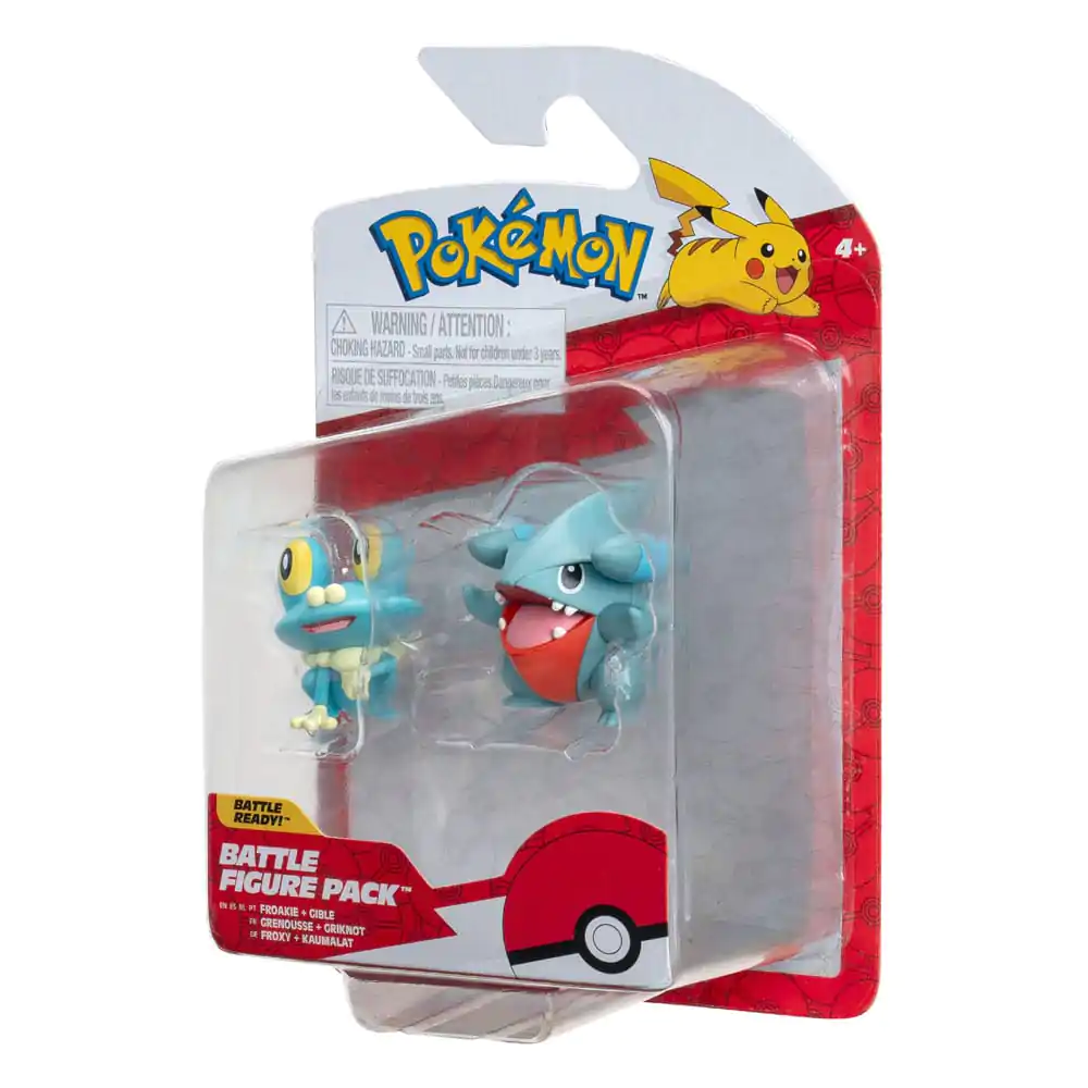 Set Figurine de Luptă Pokémon First Partner Pachet Figurine 2-Pack Gible, Froakie 5 cm poza produsului