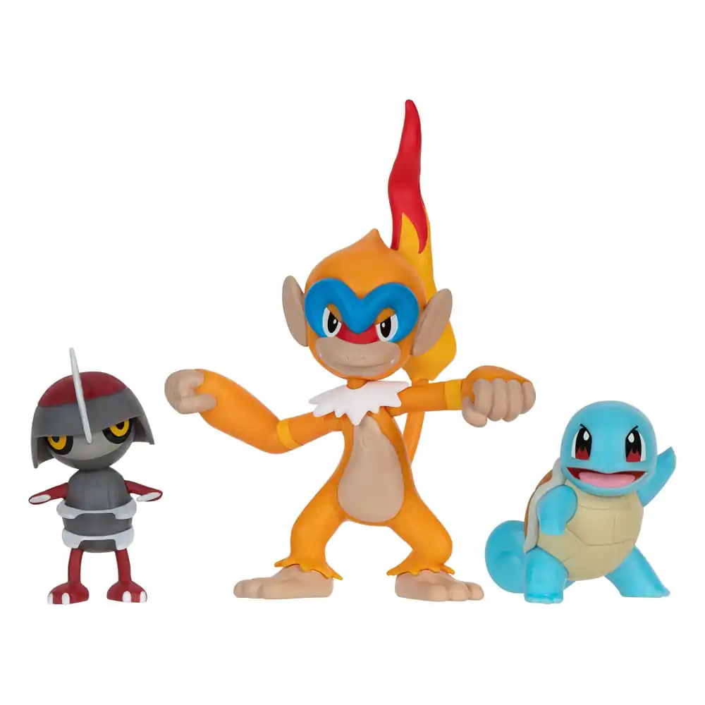 Set figurine de luptă Pokémon 3-Pack Pawniard, Squirtle #1, Monferno 5 cm poza produsului