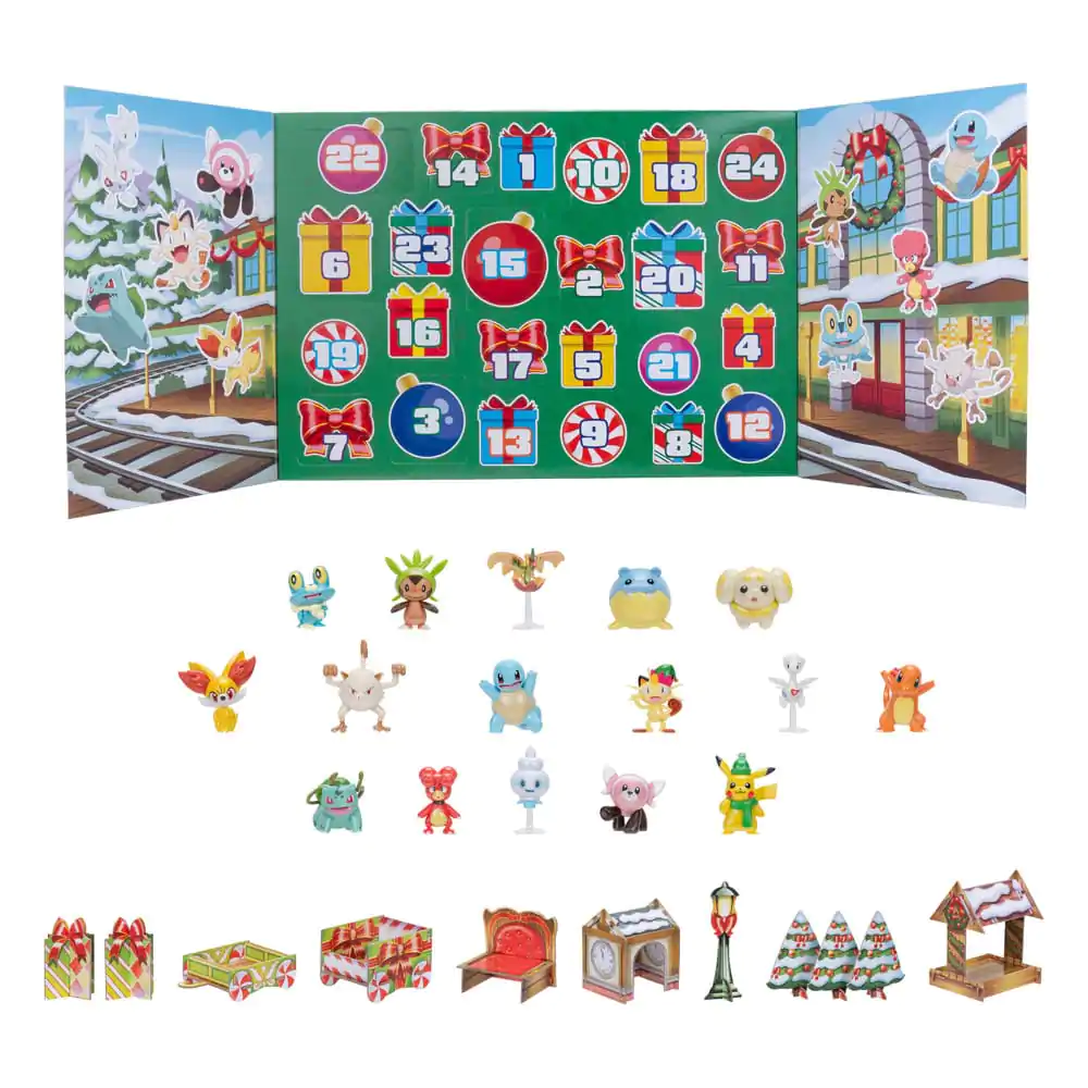 Calendar de Advent cu figurine de luptă Pokémon Sărbători 2024 *Versiunea DE/FR/NL* poza produsului