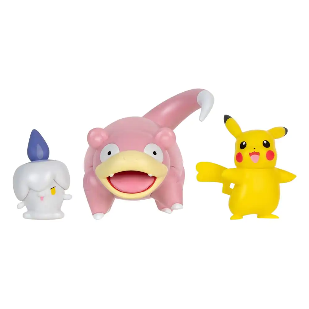 Pokémon Battle Figure Set pachet de 3 figurine Pikachu (feminin), Litwick, Slowpoke 5 cm poza produsului