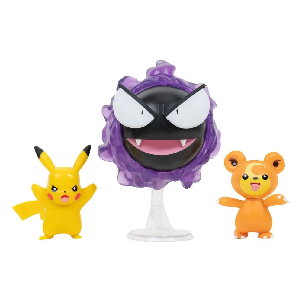 Pokémon Battle Figure Set 3 bucati Teddiursa, Pikachu #9, Gastly 5 cm poza produsului