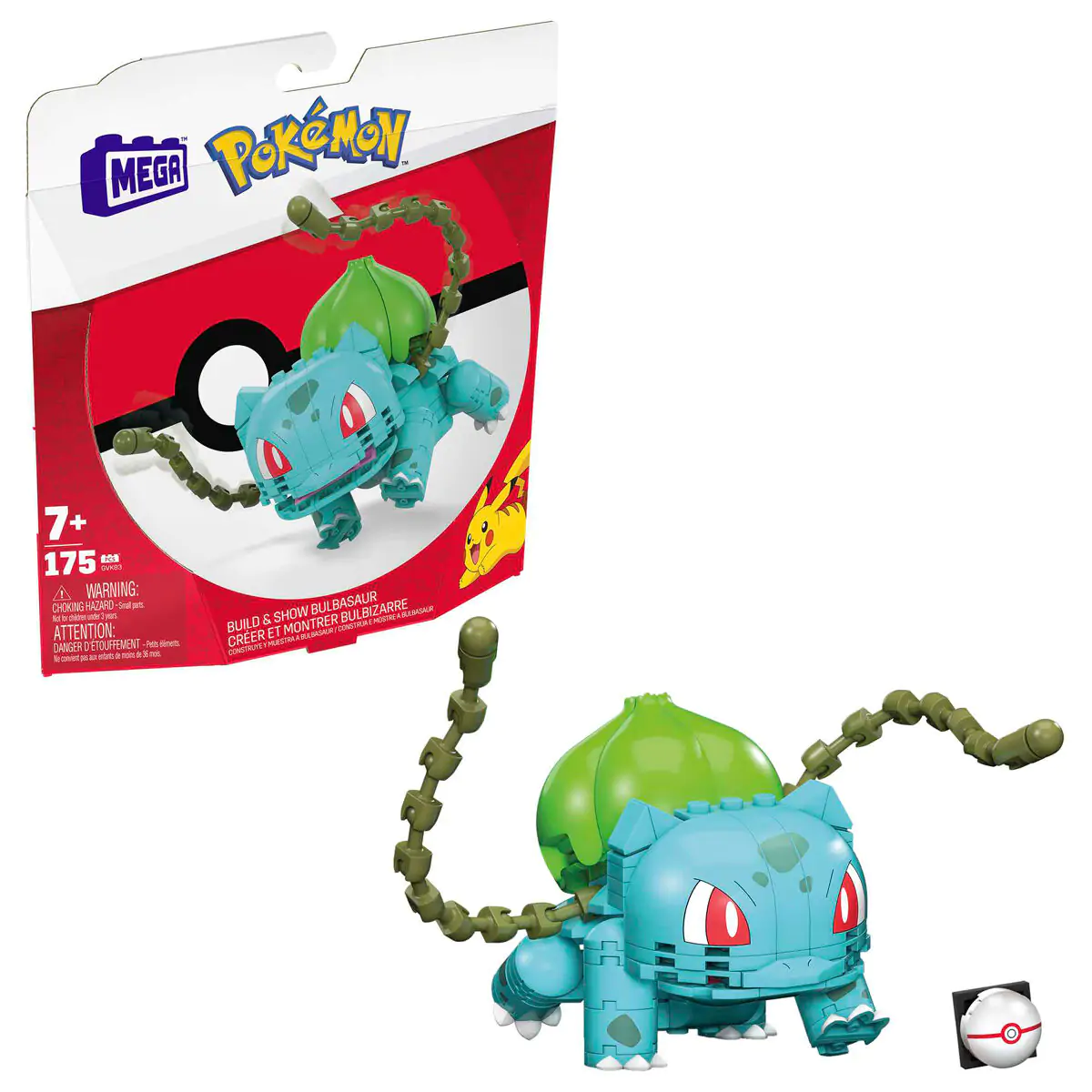 Pokémon Mega Construx Wonder Builders Set de construcție Bulbasaur 10 cm poza produsului