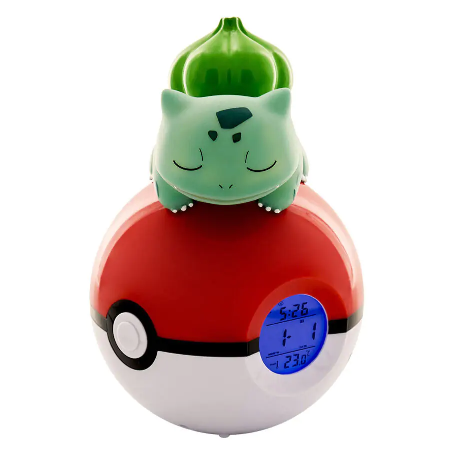 Ceas Deșteptător Pokémon Pokeball cu Lumină Bulbasaur 18 cm poza produsului