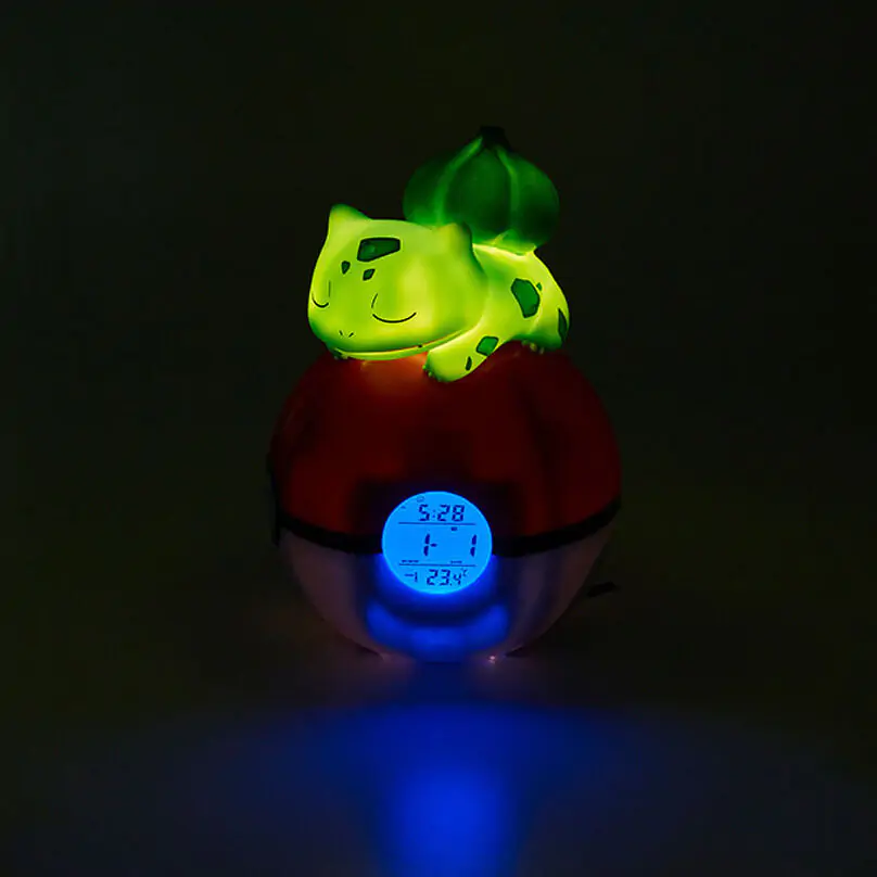 Ceas Deșteptător Pokémon Pokeball cu Lumină Bulbasaur 18 cm poza produsului