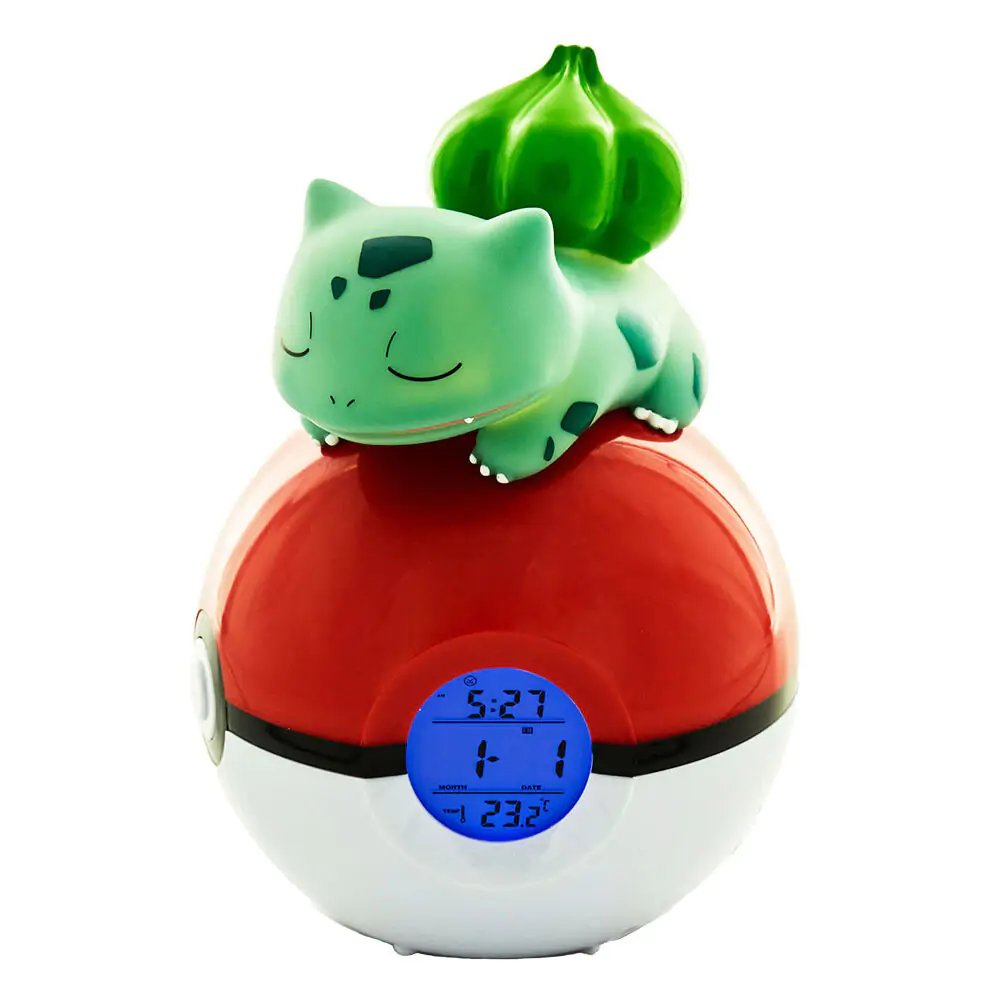 Ceas Deșteptător Pokémon Pokeball cu Lumină Bulbasaur 18 cm poza produsului