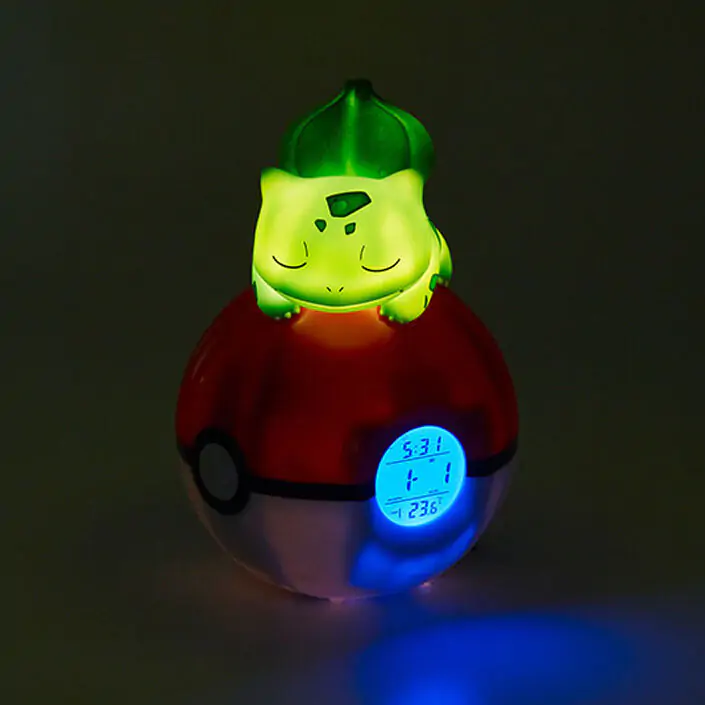 Ceas Deșteptător Pokémon Pokeball cu Lumină Bulbasaur 18 cm poza produsului